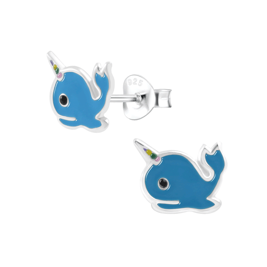 Children's earrings, 925 silver, duck