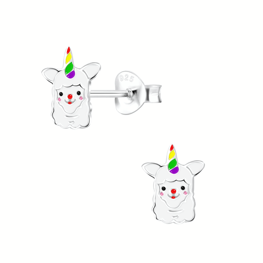 Children's earrings, 925 silver, duck