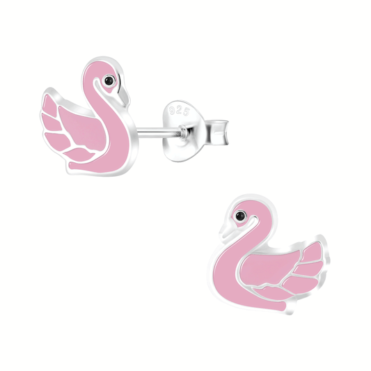 Children's earrings, 925 silver, duck