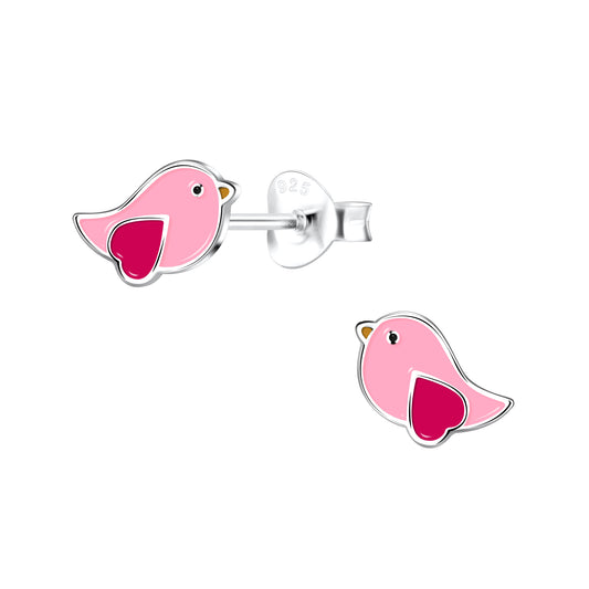 Children's earrings, 925 silver, duck