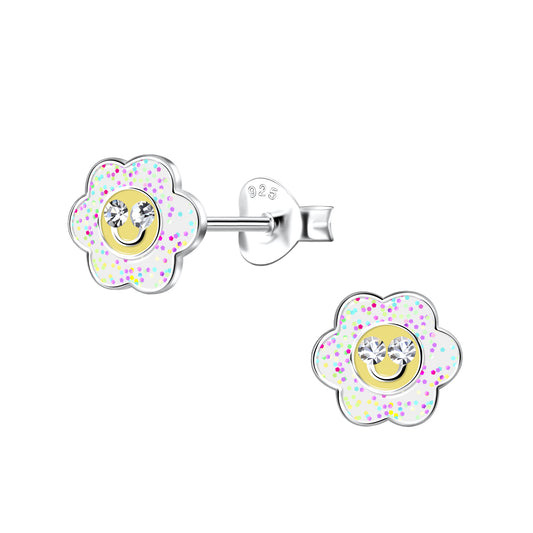 Children's earrings, 925 silver, duck