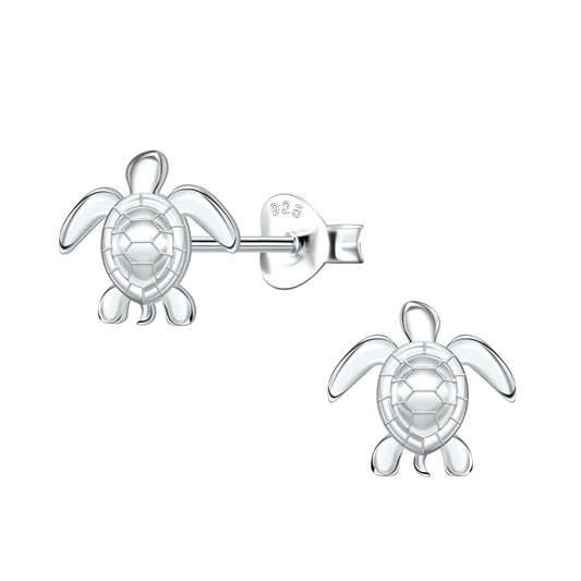 Children's earrings, 925 silver, duck