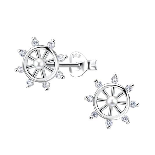 Children's earrings, 925 silver, duck