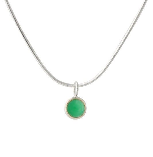 Silberanhänger mit 6 mm Chrysopras