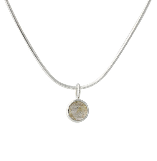 Silberanhänger mit 6 mm Labradorit