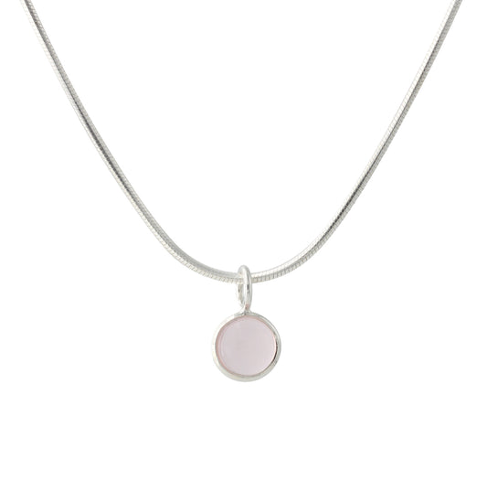Silberanhänger mit 6 mm Rosenquarz