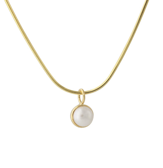 Silberanhänger mit 6 mm SWZ-Perle, 18ct vergoldet
