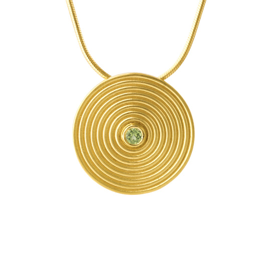 Silberanhänger, 18ct goldplattiert, mit Peridot