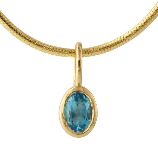 Silberanhänger mit 4x6mm Topas, 18ct goldplattiert