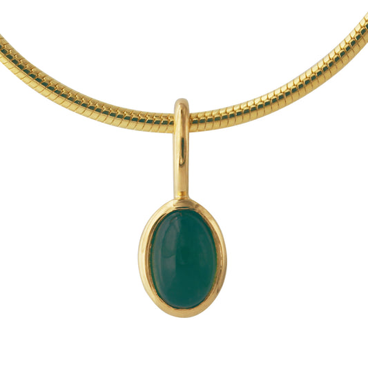 Silberanhänger mit 4x6mm Turmalin, 18ct goldplattiert