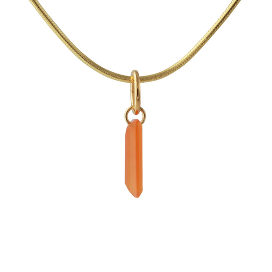 Silberanhänger mit 4x12mm Carneol, 18ct goldplattiert