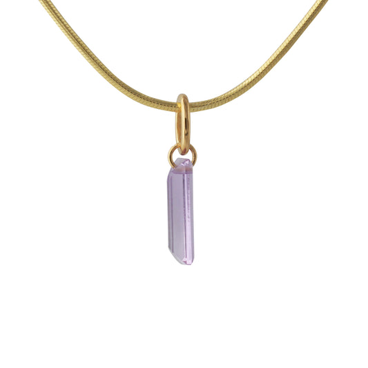 Silberanhänger mit 4x12mm Amethyst, 18ct goldplattiert