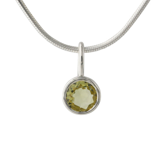 Silberanhänger mit 6mm Lemonquarz