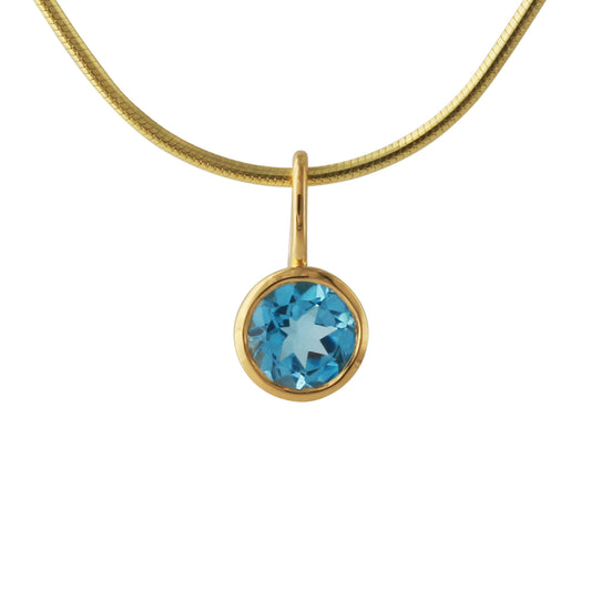 Silberanhänger mit 6mm Topas, 18ct goldplattiert
