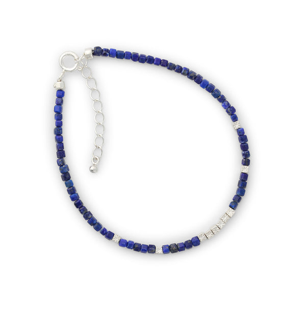 Silver bracelet gold-plated with labradorite | 16+3cm 