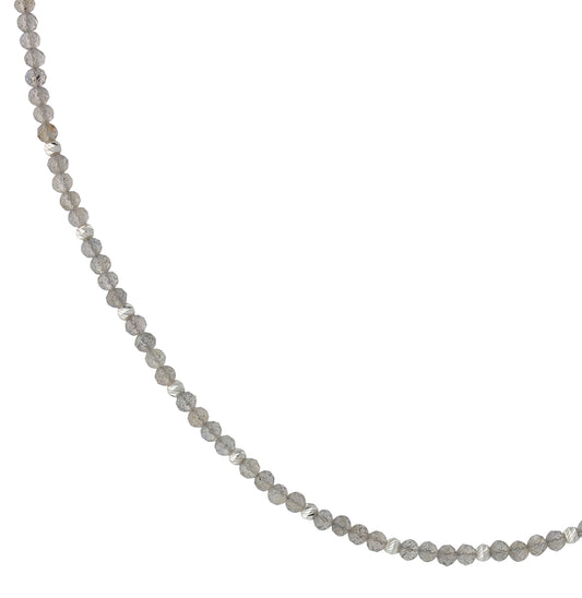 Silbercollier mit 2,25-2,5mm Labradorit, Kette 40+5 cm