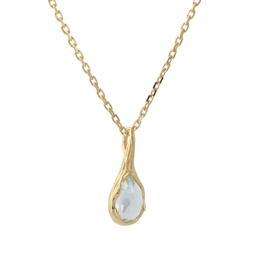 Silbercollier 18ct vergoldet mit 4x6mm Topas, Kette 40+5 cm