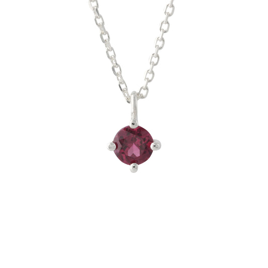 Silbercollier mit Rhodolith