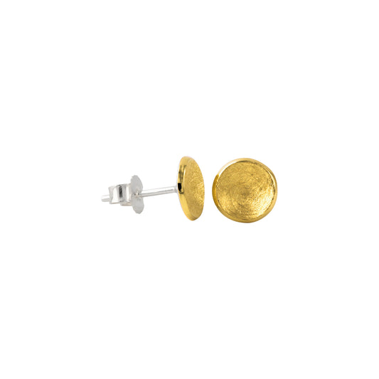 Silberohrstecker "Schale", 18ct goldplattiert, 8mm