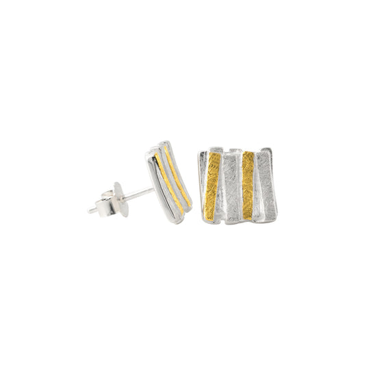 Silberohrstecker "Eldorado", 18ct goldplattiert