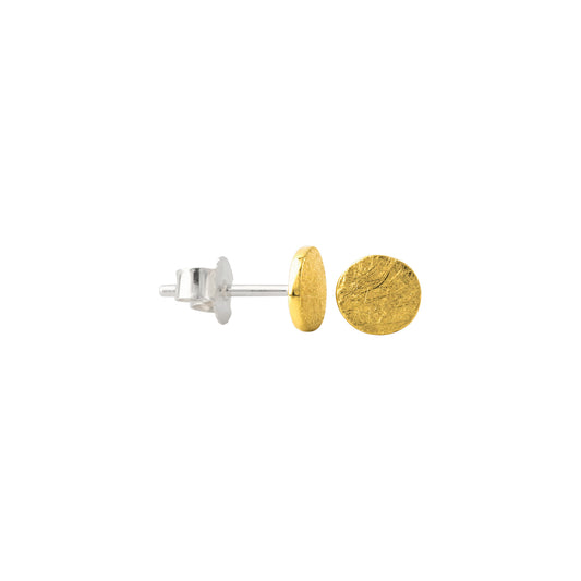 Silberohrstecker "Rondell", 18ct goldplattiert, 6mm