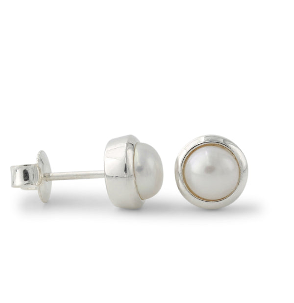silver earrings with peridot 6mm