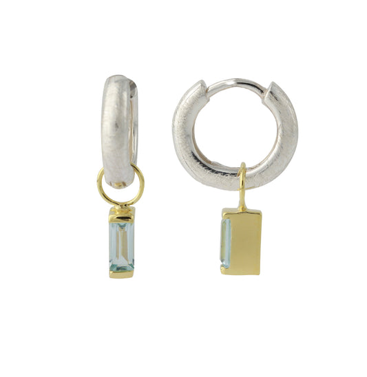 Silbercreole mit 6x3mm Topas, 18ct goldplattiert