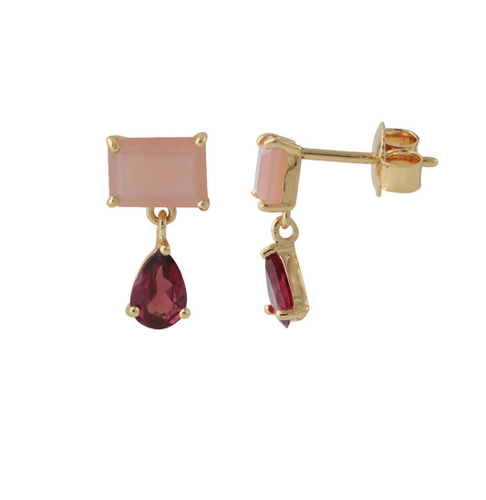 Silver earrings gold-plated with London Blue Topaz | Fine flat