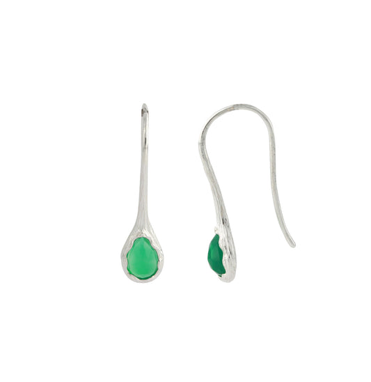Silver earrings gold-plated with London Blue Topaz | Fine flat