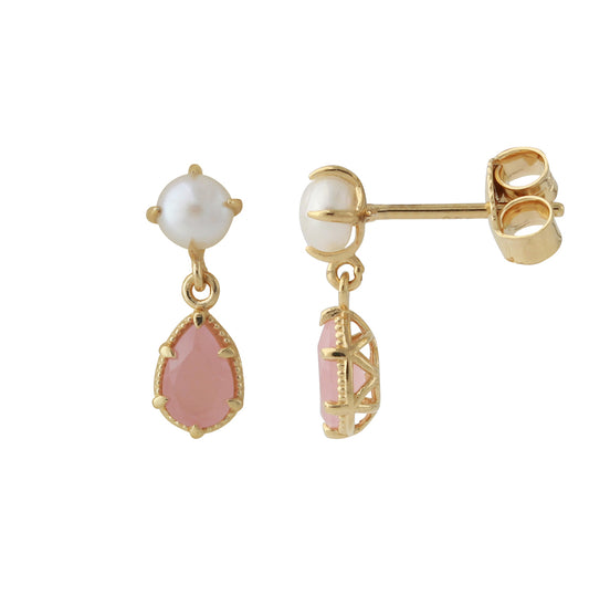 Silver earrings gold-plated with London Blue Topaz | Fine flat