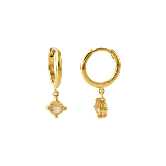 Silver earrings gold-plated with London Blue Topaz | Fine flat