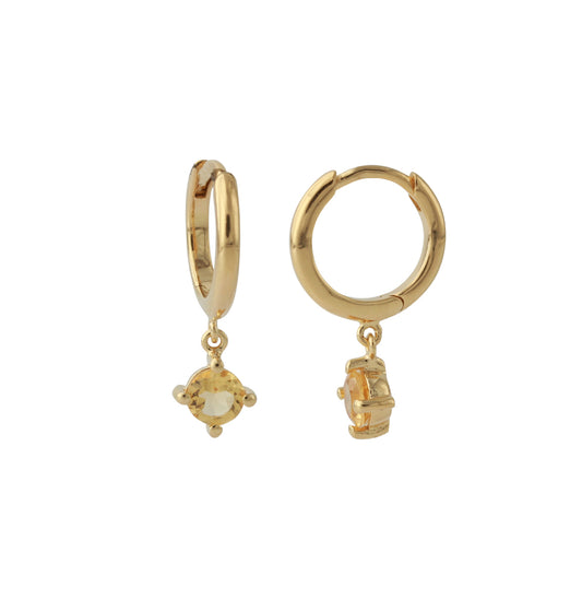 Silbercreole 18ct vergoldet mit 4mm Citrin