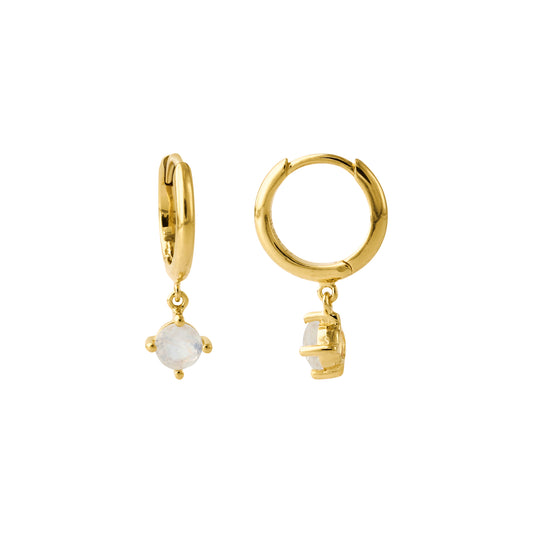 Silver earrings gold-plated with London Blue Topaz | Fine flat