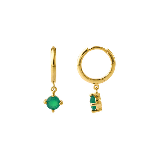 Silver earrings gold-plated with London Blue Topaz | Fine flat