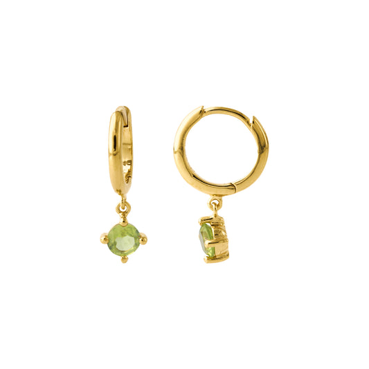 Silver earrings gold-plated with London Blue Topaz | Fine flat