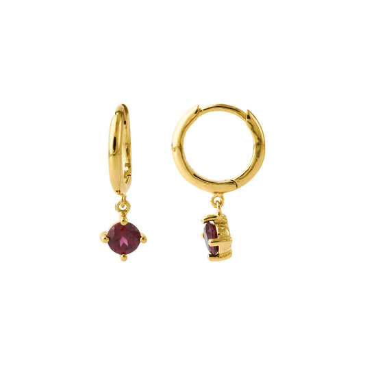 Silver earrings gold-plated with London Blue Topaz | Fine flat
