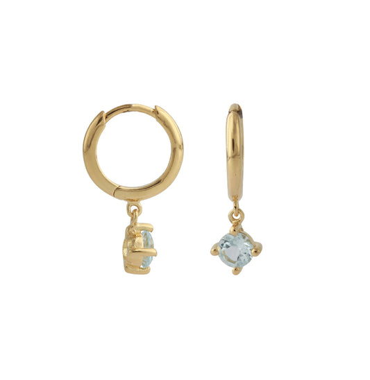 Silbercreole 18ct vergoldet mit 4mm Topas