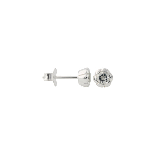 silver earrings round topaz