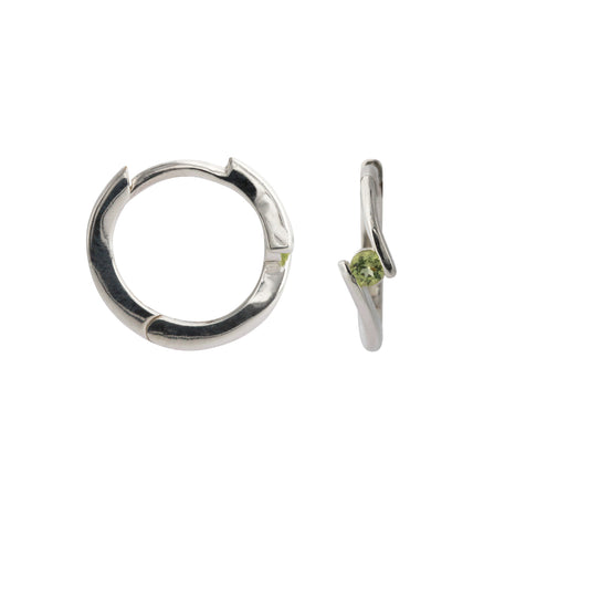 Silbercreole mit 2mm Peridot