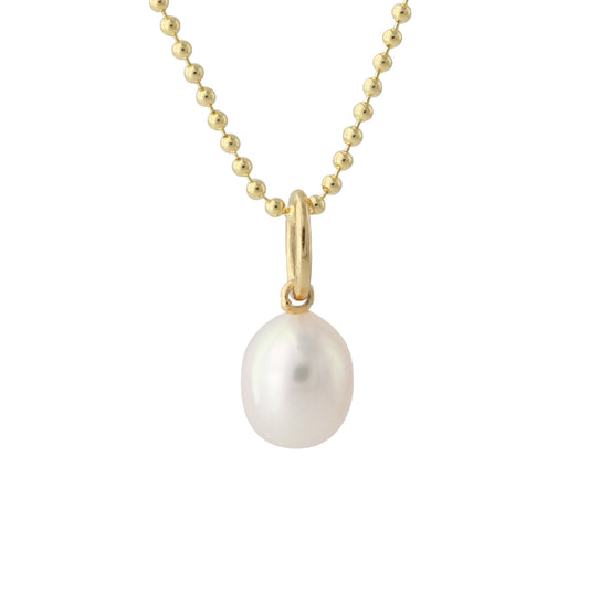 Silberanhänger 18ct vergoldet mit 8x12mm SWZ-Perle