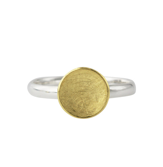 Silberring "Schale" 10mm, 18ct goldplattiert