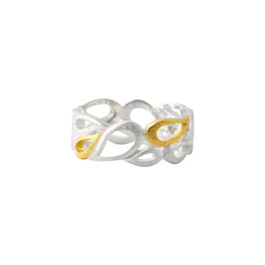 Silberring, 18ct goldplattiert