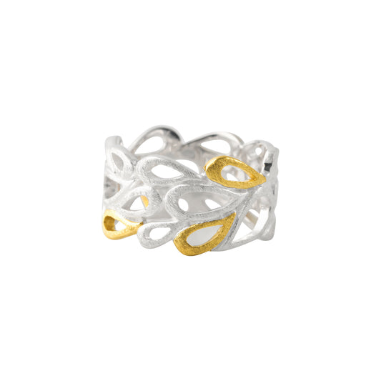 Silberring, 18ct goldplattiert