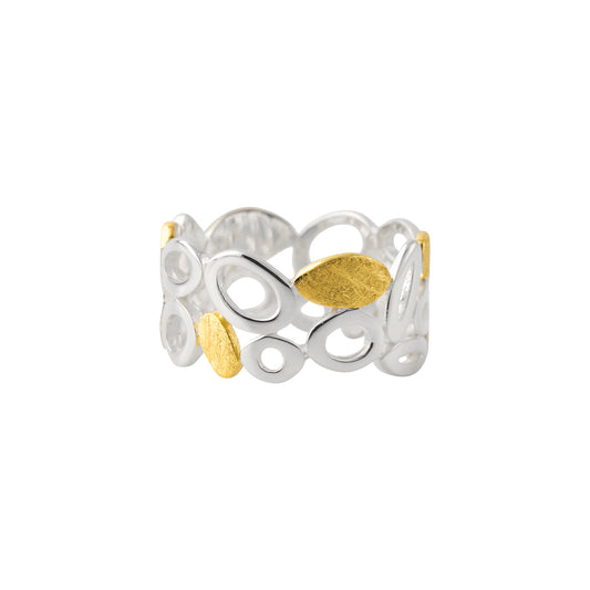 Silberring, 18ct goldplattiert