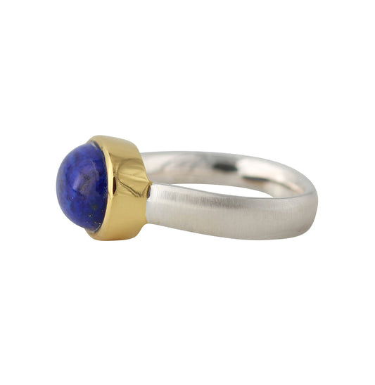 Silberring "Icur" mit 14x10mm Lapis, 18ct vergoldet