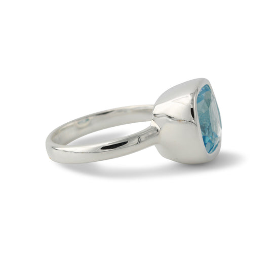 Silberring mit 10x10 mm Topas