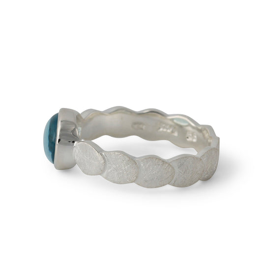 Silberring mit 9x7mm Topas