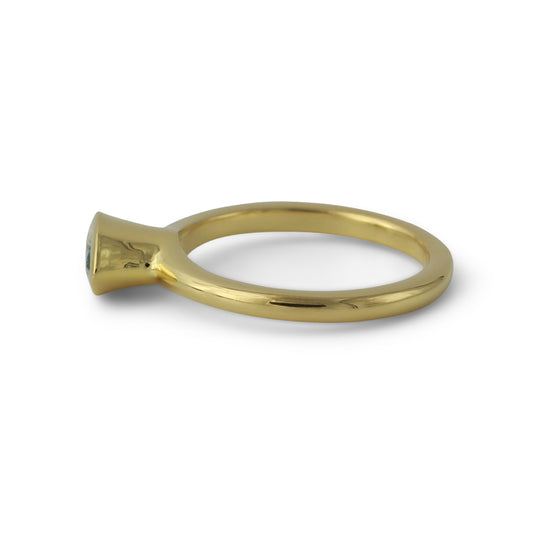 Silberring mit 8x4mm Topas, 18ct vergoldet