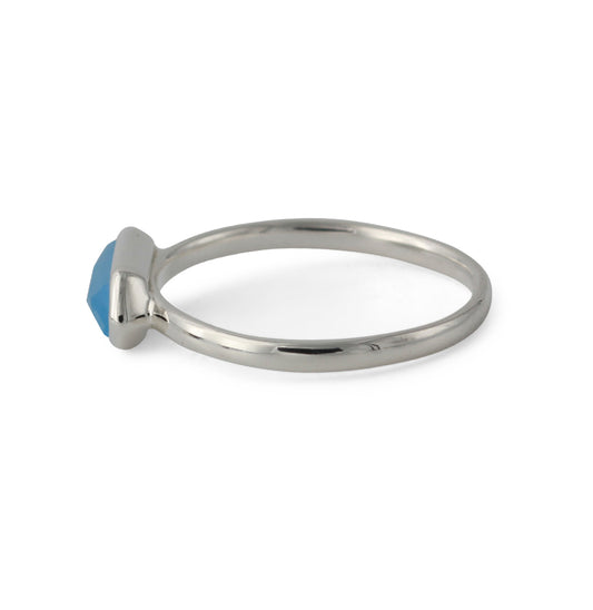 Silberring mit 4x10mm Chalcedon