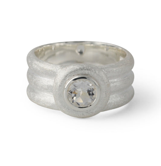 Silberring mit 6mm Bergkristall